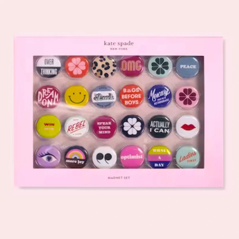 Kate Spade Magnets Set o 24 Actually I Can Dorm Decor Refrigerator School Locker - Picture 1 of 5